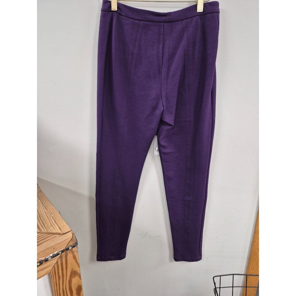IMAN Womens Purple Stretch Pants Size 6 With Gold Zippers & Button Closure - Picture 6 of 6